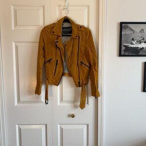 S Bagatelle Mustard Suede Moto Jacket